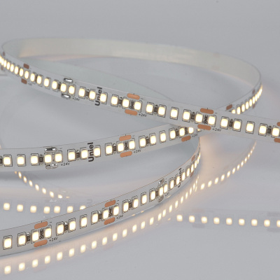 Светодиодная лента Uniel ULS-2835-180LED/m-10mm-IP20-DC24V-17W/m-5M-3000K катушка в герметичной упаковке