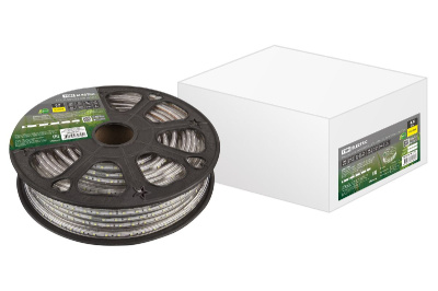 Светодиодная влагозащищенная лента TDM Electric 220В 2835 4,8Вт/м желтый 30м IP67 SQ0331-0114