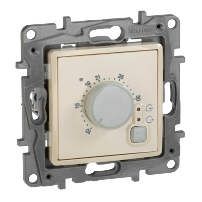 Термостат Legrand Etika с внешним датчиком для тёплых полов слоновая кость 672330