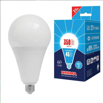 Лампа светодиодная Volpe Norma LED-A120-45W/4000K/E27/FR/NR картон UL-00005611