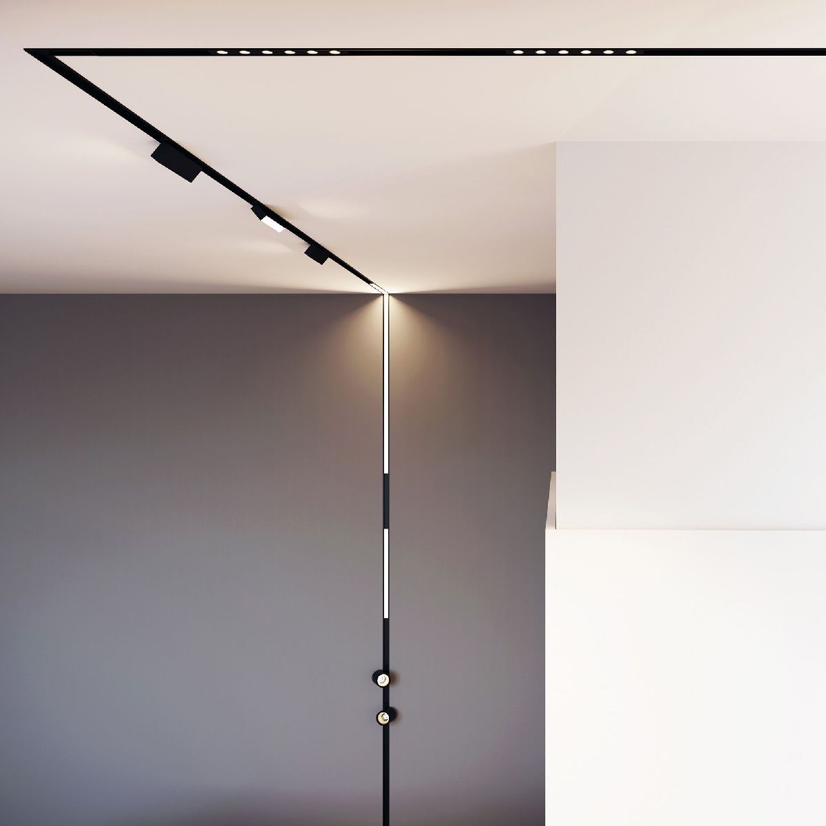 Трековый магнитный светильник Arlight MAG-FLAT-25-L600-18W Warm3000 (BK, 100 deg, 24V, DALI) 046335