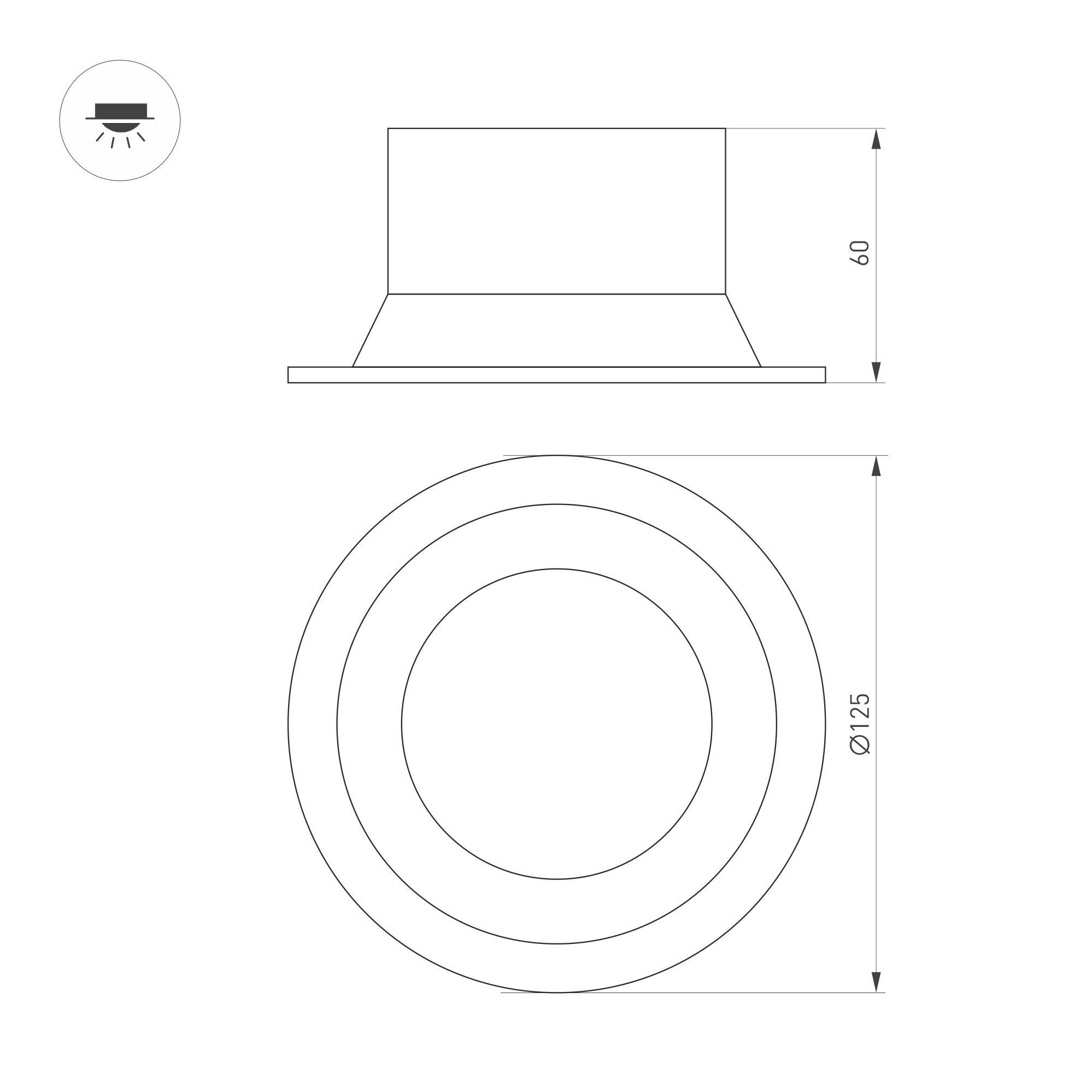 Встраиваемый светильник Arlight MS-BREEZE-BUILT-R125-16W Warm3000 (BK, 85 deg, 230V) 036617