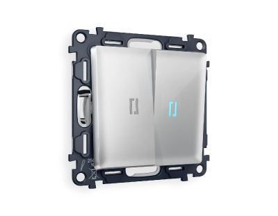 Комплект механизма 2-кл проходного выключателя с подсветкой Ambrella Volt Alfa MA404040