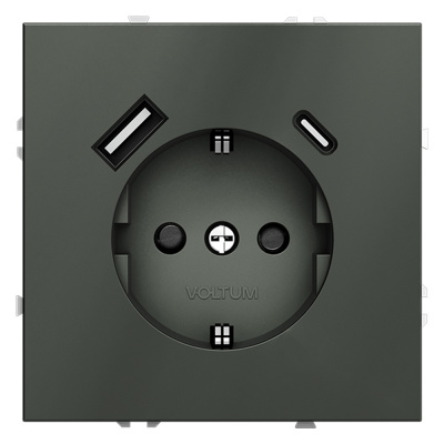 Розетка с USB, A+C Voltum S70 VLS040506 (титан)