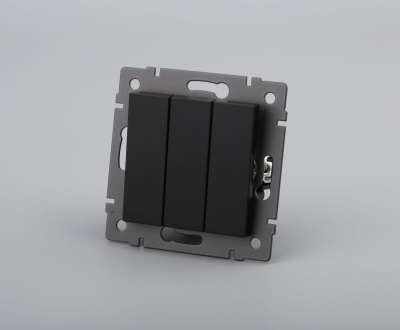 Механизм выключателя трехклавишный непроходной Arlight SWT-MK03-PL-BK-V (250V, 10A) 049897