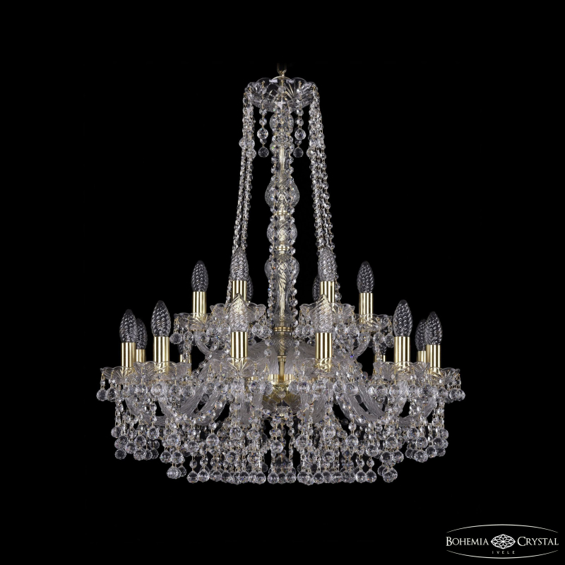 Подвесная люстра Bohemia Ivele Crystal 1409/12+6/240/h-77 G