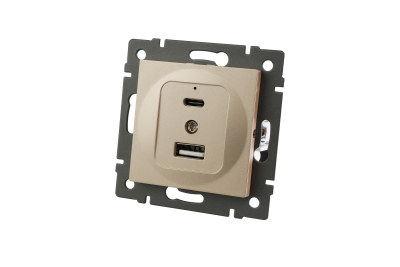 Механизм USB розетки Arlight SCT-MUAC-PL-GD-V (5V, 3A, QC4) 049841