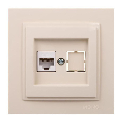 Розетка компьютерная Rj45 Cat6 Mono Electric Despina крем 102-170005-125