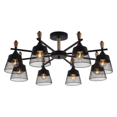 Люстра на штанге Seven Fires Olban SF3389/8C-BK-WD