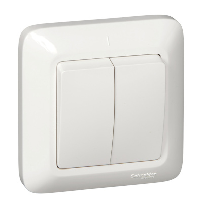 Выключатель 2-клавишный Schneider Electric Прима S56-043-B