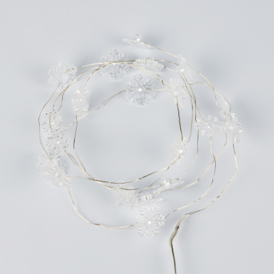 Гирлянда Uniel ULD-S1900-020/STB/2AA WHITE IP20 SNOWFLAKES MINI