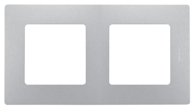 Рамка 2-постовая Legrand Etika алюминий 672552
