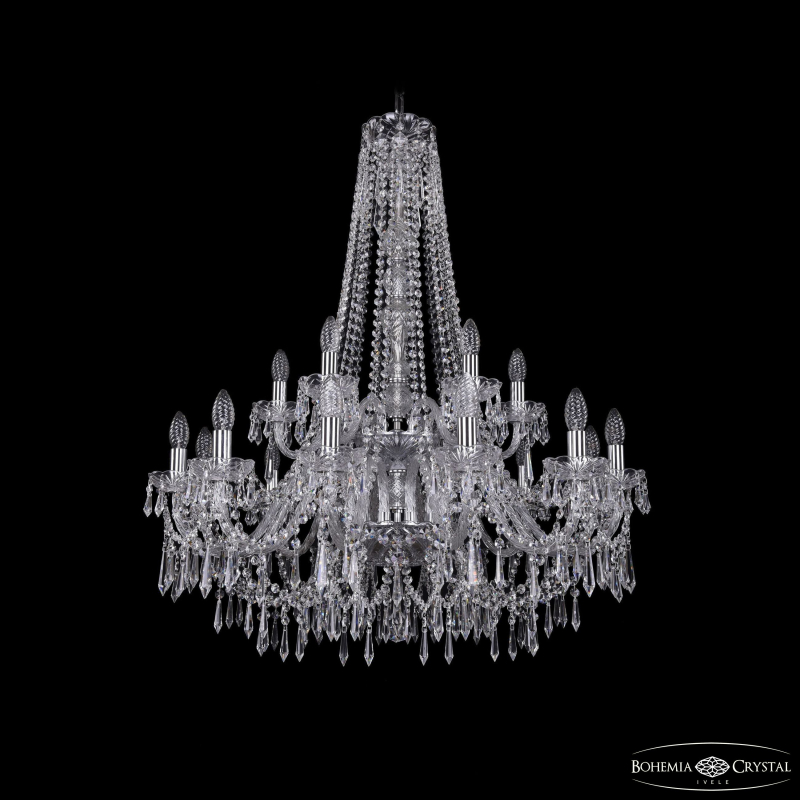 Подвесная люстра Bohemia Ivele Crystal 1403/12+6/300/h-100/2d Ni