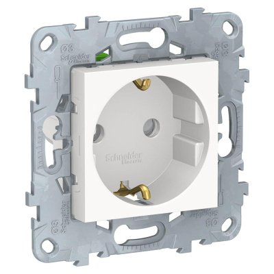 Розетка с заземлением, со шторками Schneider Electric Unica New NU505718