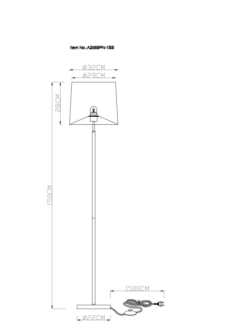 Торшер Arte Lamp RODOS A2589PN-1SS
