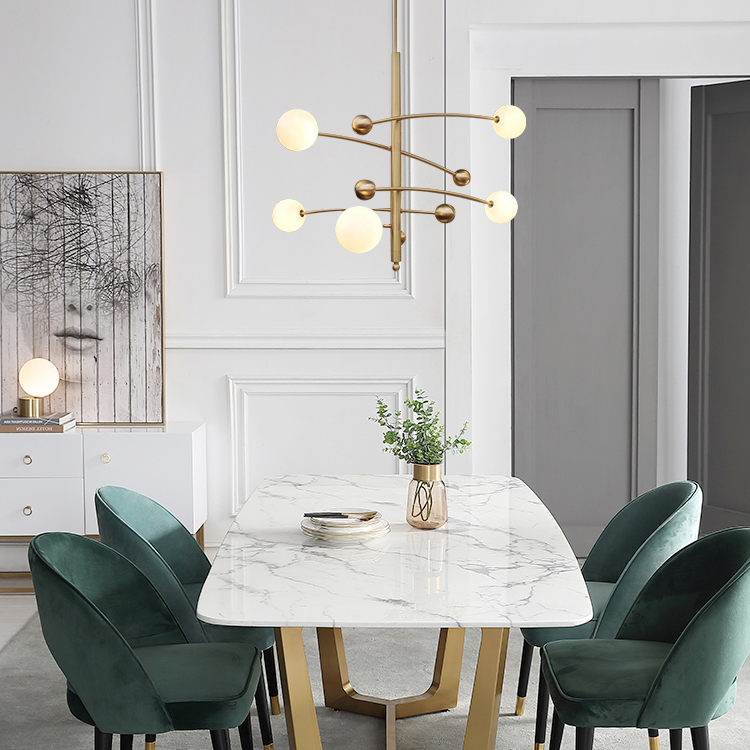 Люстра на штанге Delight Collection Globe Mobile 10215P/5 brass