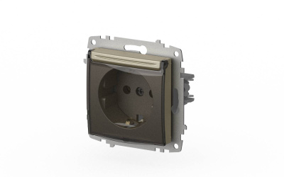 Розетка с крышкой и заземлением ELBI Zena Vega 609-011400-218