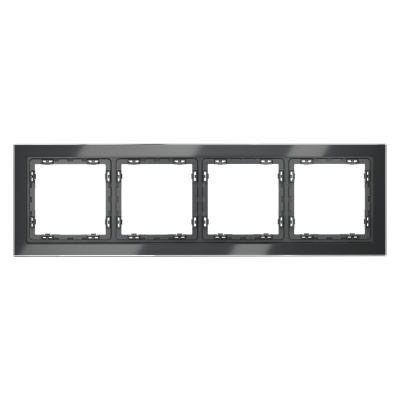 Рамка на 4 поста Voltum S70 VLS110407 (графит, стекло)