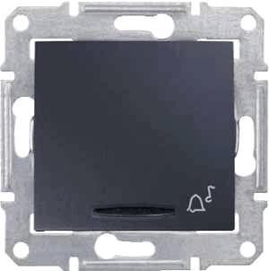 Выключатель кнопочный с синей подсветкой Звонок Schneider Electric Sedna 10A 250V SDN1600470