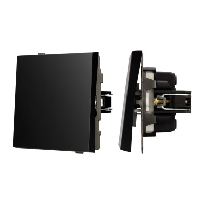 Механизм выключателя одноклавишный перекрёстный Arlight SWT-TENDO-MKX1-PL-BK (230V, 10A) 054055