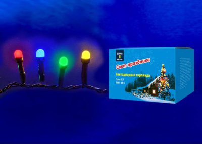 Светодиодная гирлянда (UL-00005473) Uniel Жемчужины 220V разноцветный ULD-S0800-100/DGA Multi IP20 Pearls