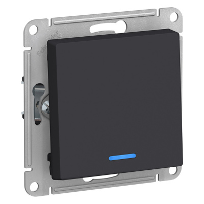 Выключатель 1-клавишный с подсветкой, сх.1а, 10АХ Systeme Electric AtlasDesign Карбон ATN001013
