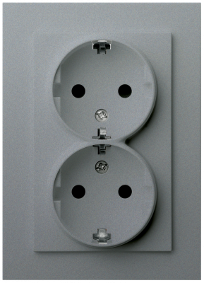 Двойная розетка SHUKO Jasmart с защитными шторками (2P+T) 16A 250V G5504S