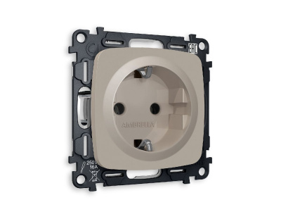 Комплект механизма розетки с/з на винтовых зажимах Ambrella Volt Omega MO366010