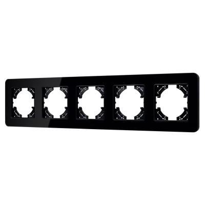 Рамка на 5 постов стеклянная Arlight FRM-OMALI-GS-5-BK 049705