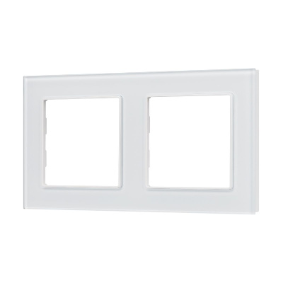 Рамка двухместная Arlight FRM-GLARE-GS-2-WH 043796