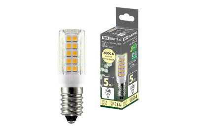 Лампа светодиодная TDM Electric Е14 5W 3000K прозрачная SQ0340-0340