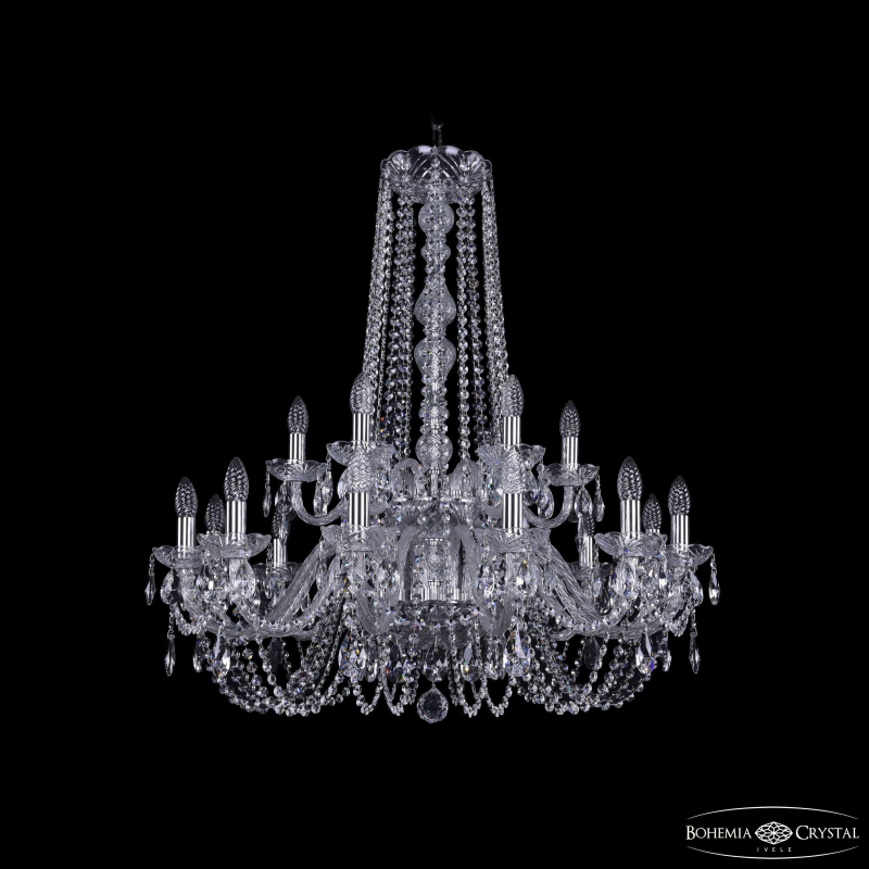 Подвесная люстра Bohemia Ivele Crystal 1402/12+6/300/h-91/2d Ni