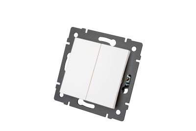 Механизм выключателя двухклавишный самовозвратный Arlight SWT-MKR2-PL-WH-V (250V, 10A) 049883