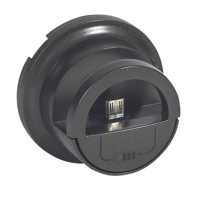 Лицевая панель Legrand Celiane розетки-зарядки USB с подставкой для смартфона графит 067910