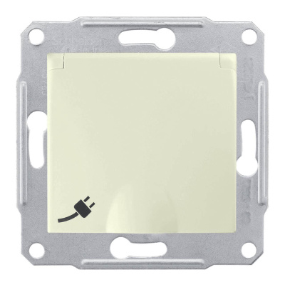 Розетка Schneider Electric Sedna с/з со шторками и крышкой IP44 16A 250V SDN3100347
