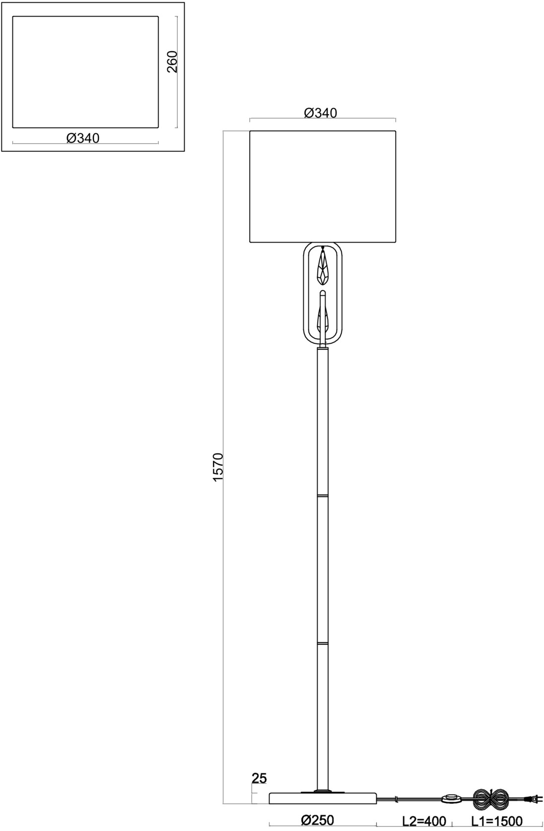 Торшер Freya Riverside FR1007FL-01BS