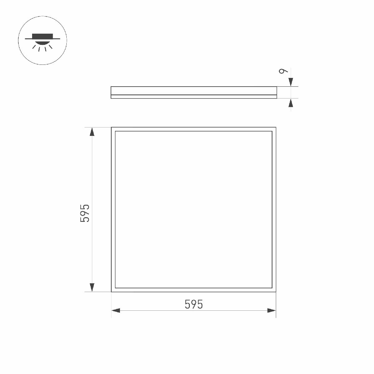 Светодиодная панель Arlight DL-INTENSO-S600x600-40W Warm3000 (WH, 120 deg, 230V) 038430