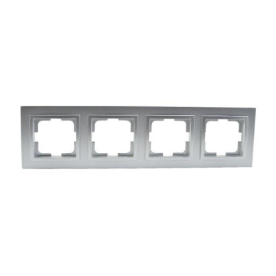 Рамка на 4 поста Mono Electric Despina серебро 102-210000-163