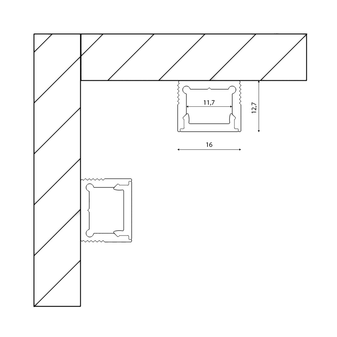 Алюминиевый профиль DesignLed LS.1613-W-R 010364
