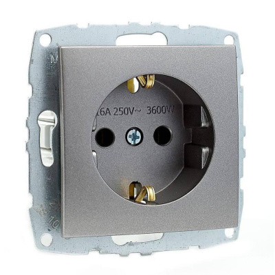 Розетка с заземлением Mono Electric Despina-Larissa 16А 250В антрацит 500-002421-117