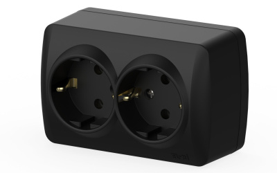 Розетка двухместная с заземлением ELBI Alsu 504-014800-907