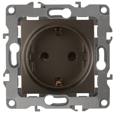 Розетка 2P+E Schuko со шторками Эра 12-2102-13 Б0019324