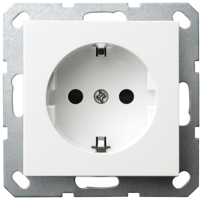 Розетка SHUKO Jasmart с защитными шторками 16A 250V 2P+T белый глянцевый G5501W
