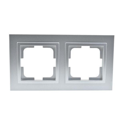 Рамка на 2 поста Mono Electric Despina серебро 102-210000-161
