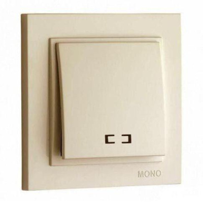 Выключатель одноклавишный с подсветкой Mono Electric Despina 10А 250В крем 102-170025-101