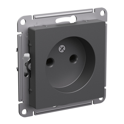 Розетка б/з без шторок, 16А, механизм Systeme Electric AtlasDesign Базальт ATN001441