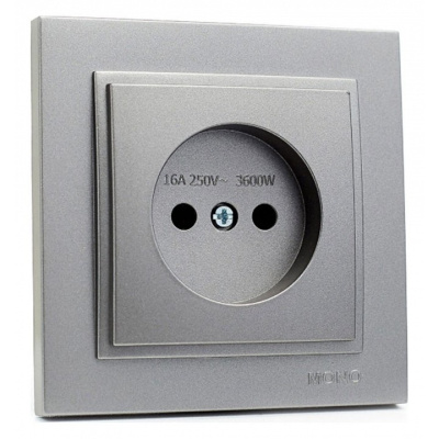 Розетка на 1 пост без заземления Mono Electric Despina 16A 250В антрацит 102-242422-116