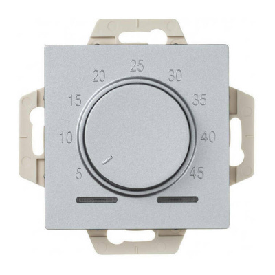 Термостат электрон. теплого пола с датчиком, 10A, механизм Systeme Electric AtlasDesign Алюминий ATN000335