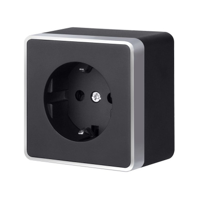 Розетка с заземлением Werkel Gallant (черный с серебром) W5071034 4690389164507 a051148