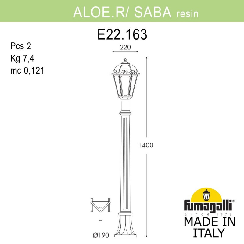 Садовый светильник Fumagalli K22.163.000.AYF1R